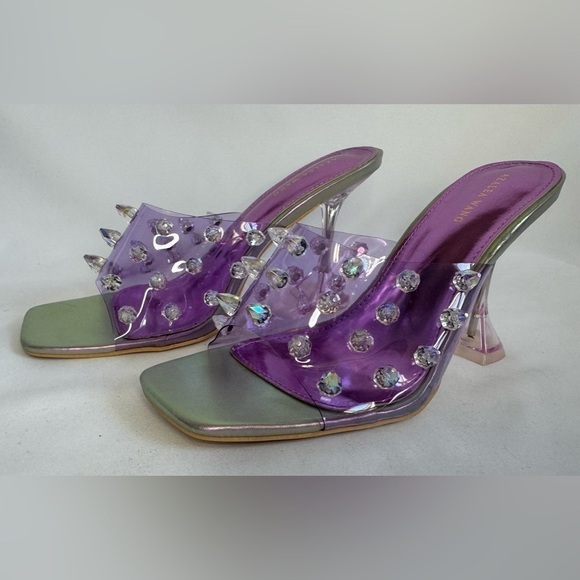NEW Azalea Wang Women’s Sweet and Sour Chunky Sandals in Purple Size 10 - Picture 4 of 16